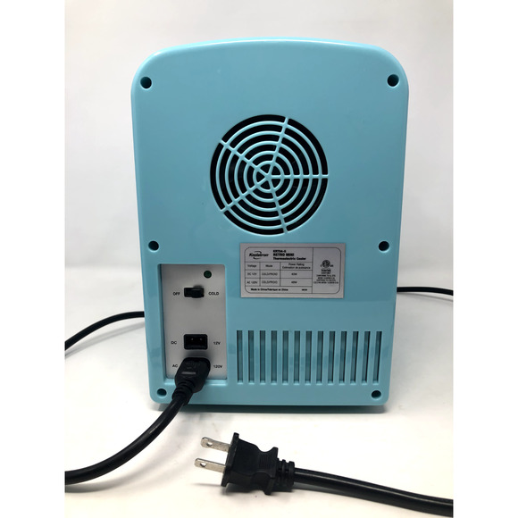 Koolatron Light Blue Mini Fridge 6 Can AC/DC Thermoelectric Cooler Tested Works - Picture 6 of 16